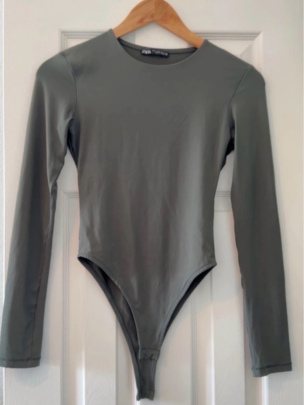 Zara Olive Green Long Sleeve One-Piece Bodysuit